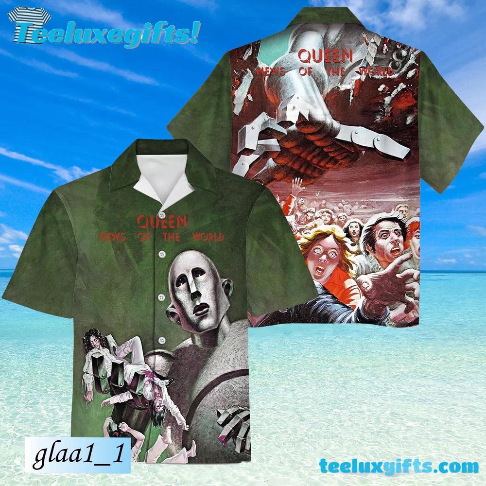 Queen Rock Band News Of The World Summer Aloha Hawaiian Shirt