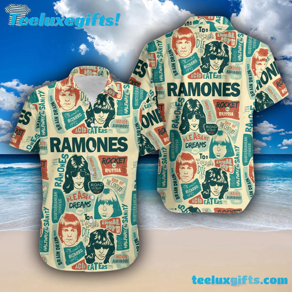 Ramones Punk Rock Collage Summer Aloha Hawaiian Shirt