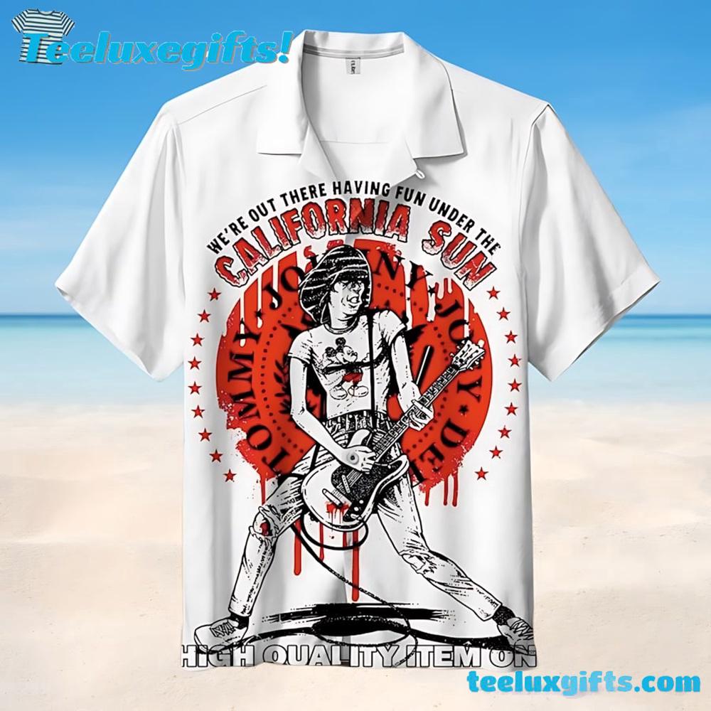 Ramones We're Out There Having Fun Under The California Sun Rock Star Summer Aloha Hawaiian Shirt