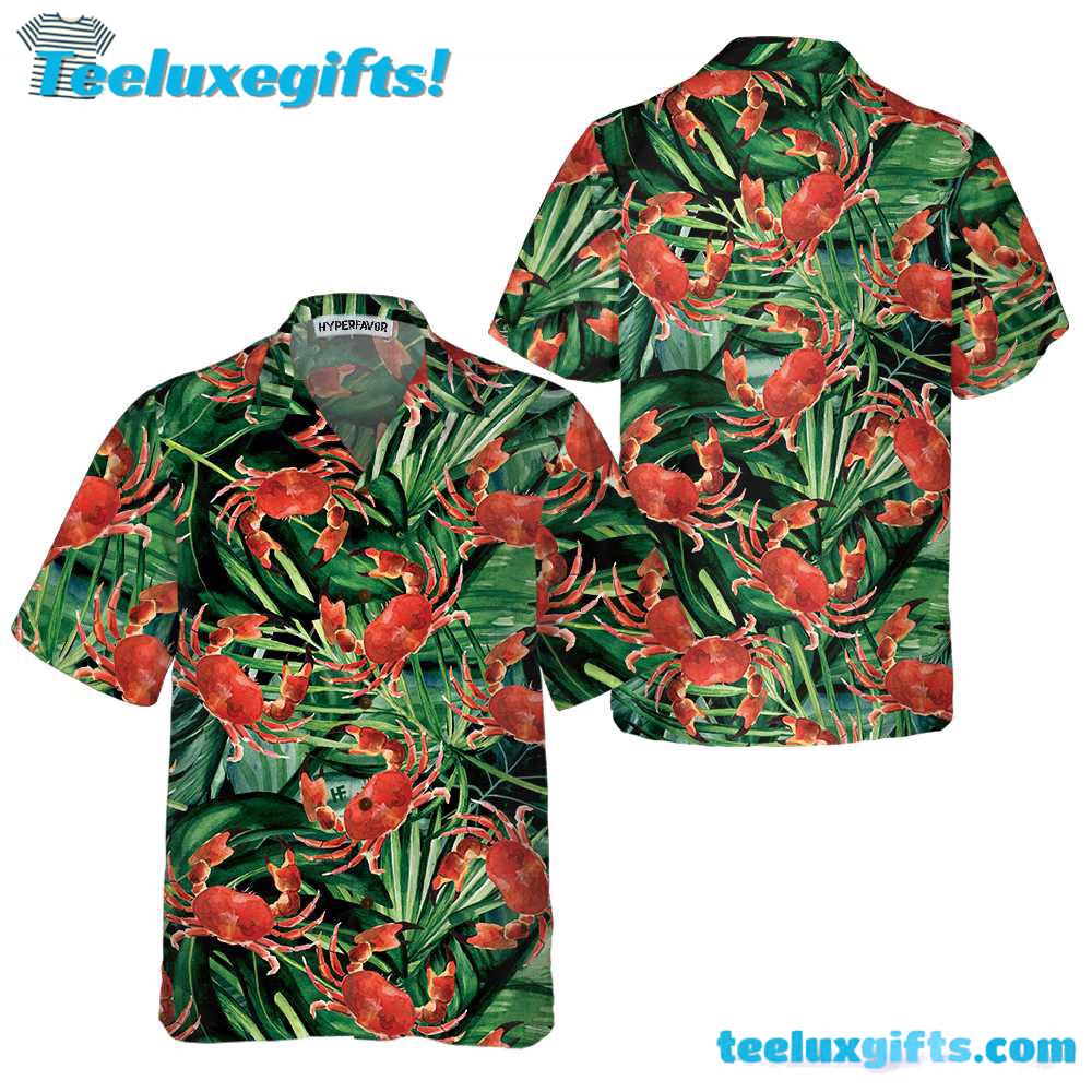 Red Crab Pattern Hawaiian Shirt