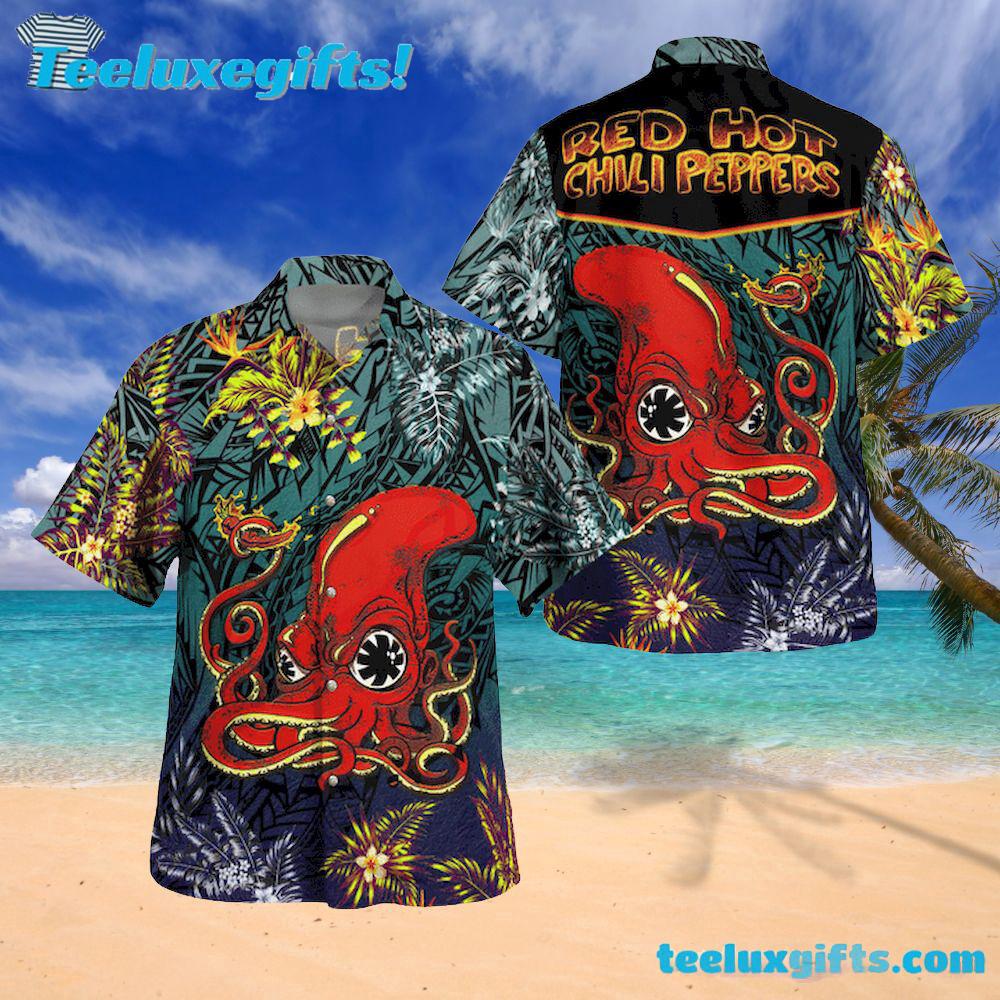 Red Hot Chili Peppers Octopus Groove Summer Aloha Hawaiian Shirt