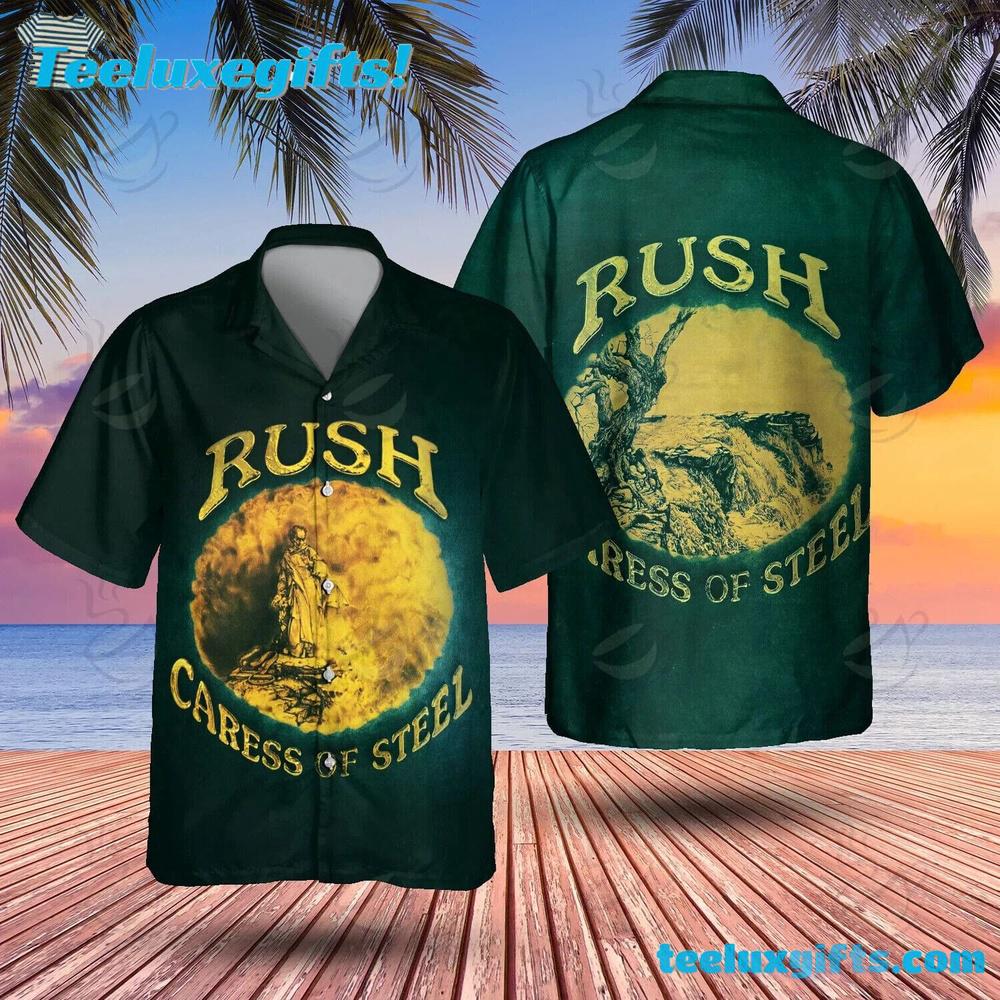 Rock Band Rush Caress Of Steel Summer Aloha Hawaiian Shirt