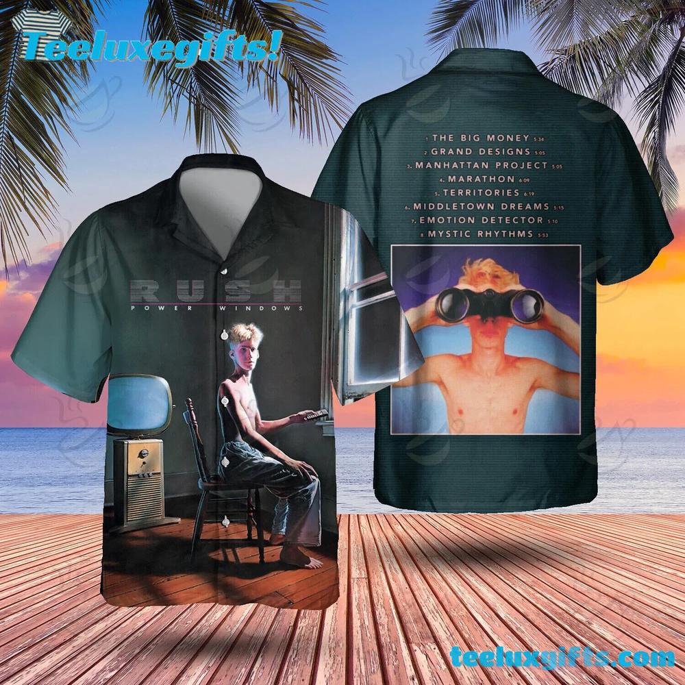 Rock Band Rush Power Windows Summer Aloha Hawaiian Shirt
