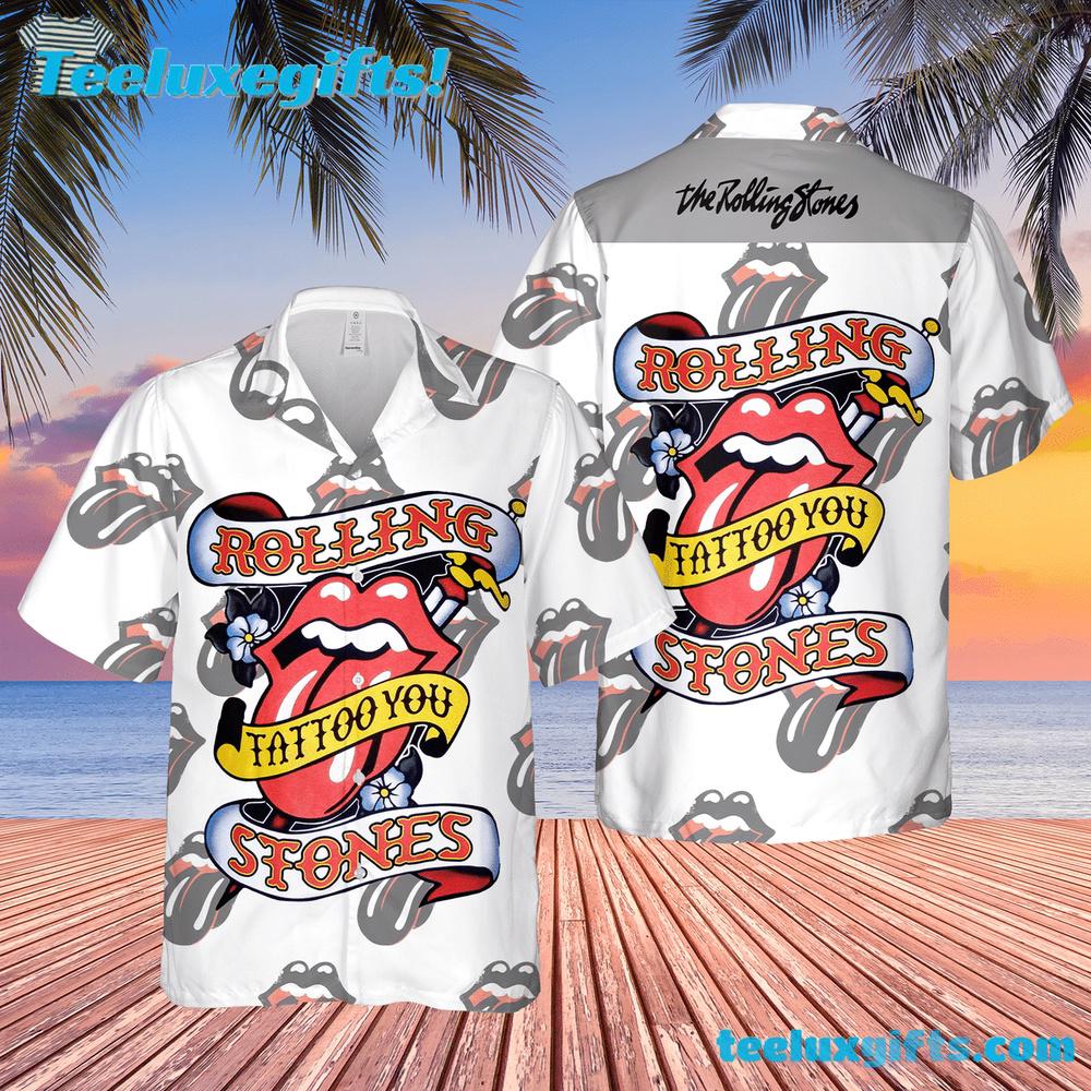 Rolling Stone Tattoo You Awesome Tongue Logo Summer Aloha Hawaiian Shirt