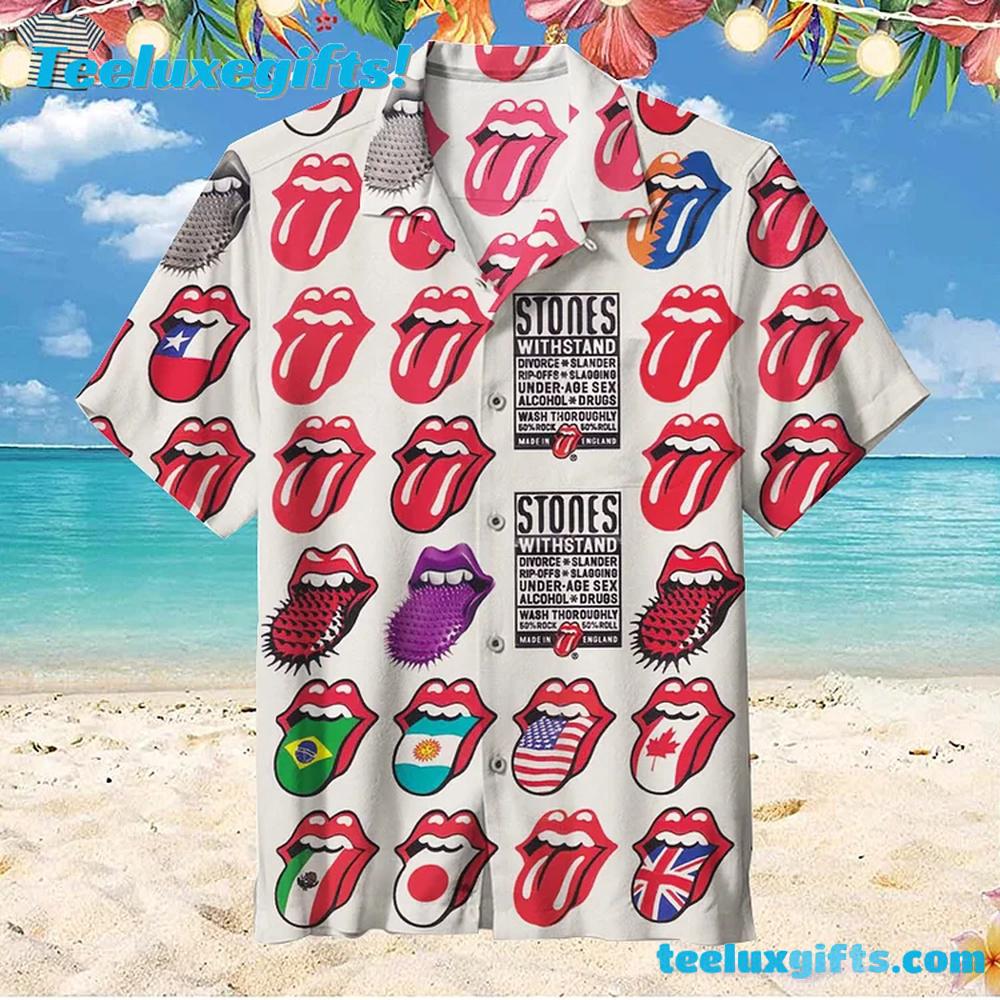 Rolling Stones Global Licks Collector's Summer Aloha Hawaiian Shirt