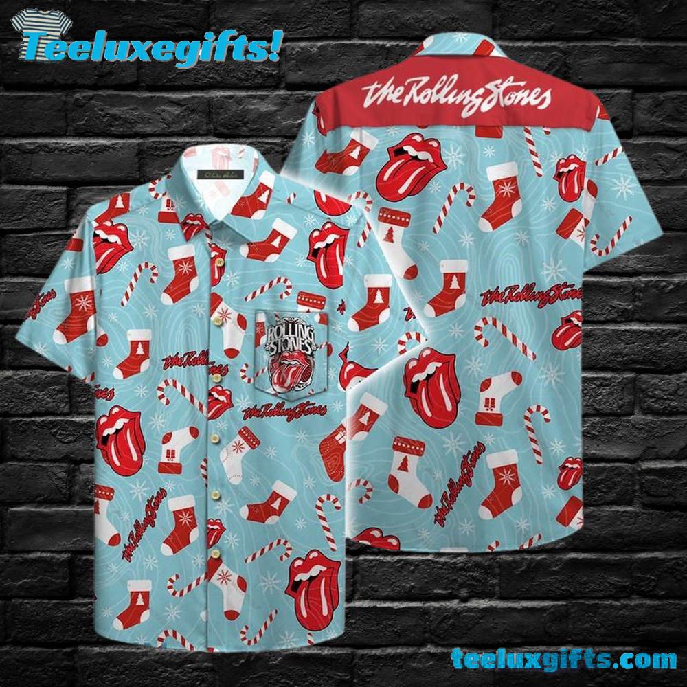 Rolling Stones Holiday Cheer Summer Aloha Hawaiian Shirt