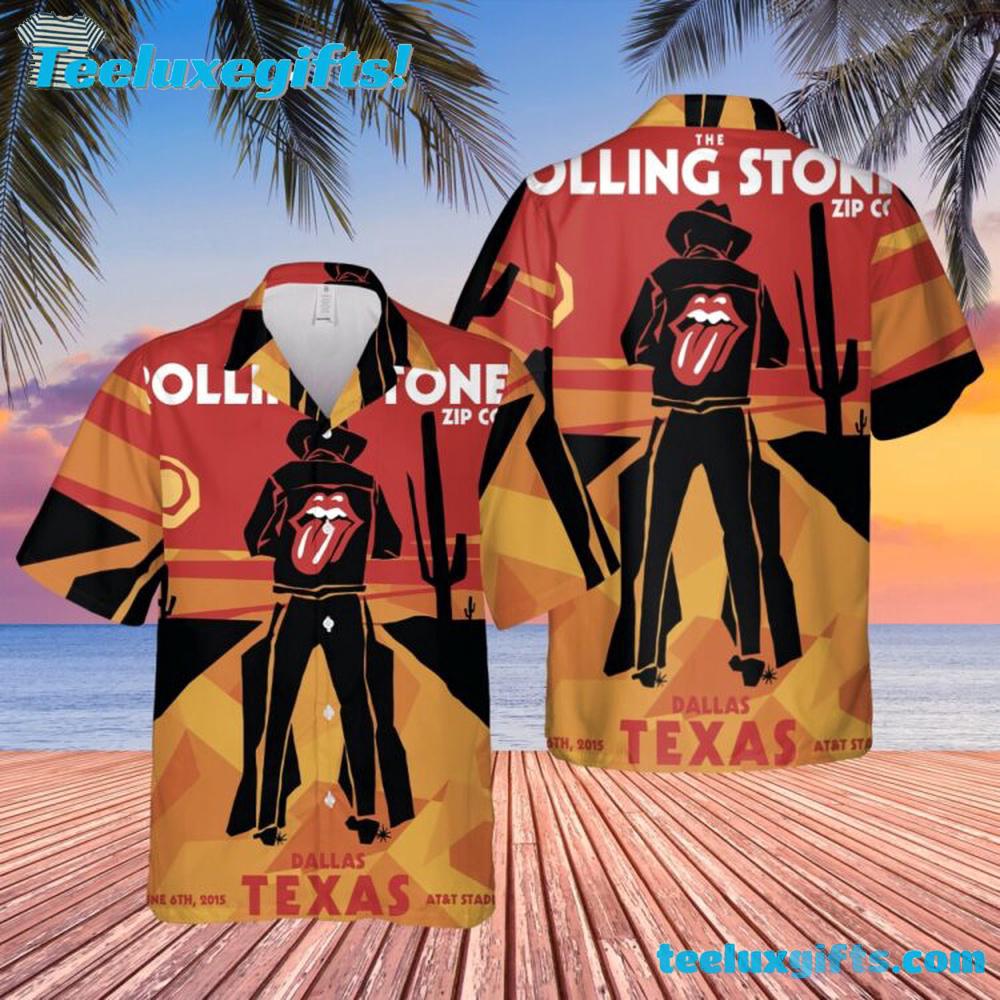 Rolling Stones Tour Dallas Texas 2015 Summer Aloha Hawaiian Shirt