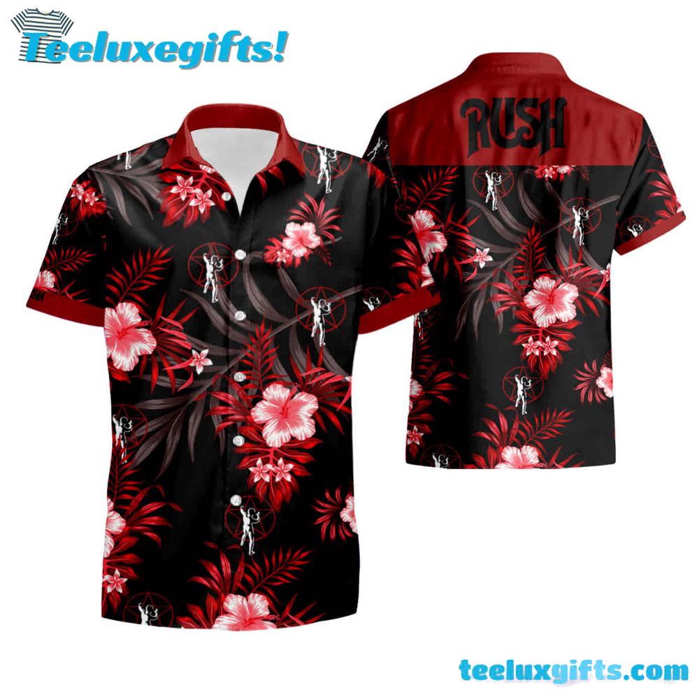 Rush Red Hibiscus Summer Aloha Hawaiian Shirt