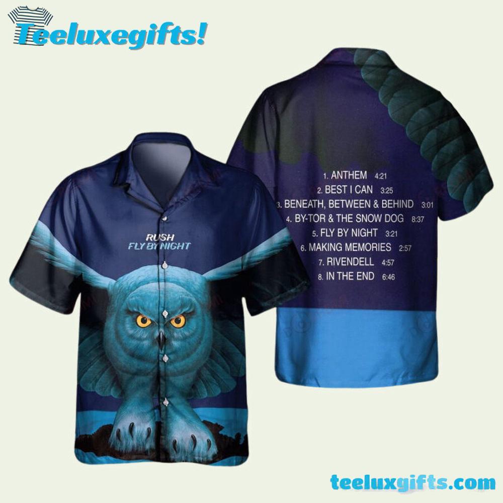 Rush Rock Band Fly By Night Summer Aloha Hawaiian Shirt