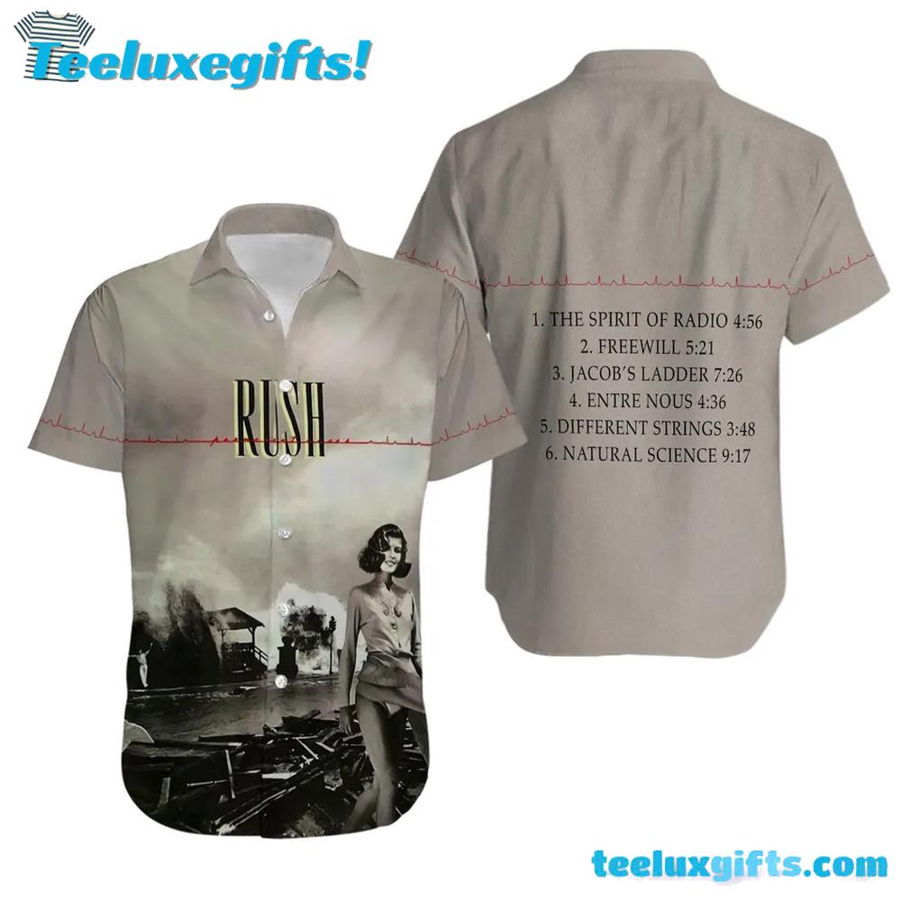 Rush Rock Band Permanent Waves Summer Aloha Hawaiian Shirt