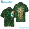 Saint Patrick’s Day Shamrock Celtic Cross Harp Irish Hawaiian Shirt