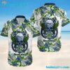 Seattle Seahawks NFL Skull And Flower Pattern Metallica Summer Aloha Hawaiian Shirt