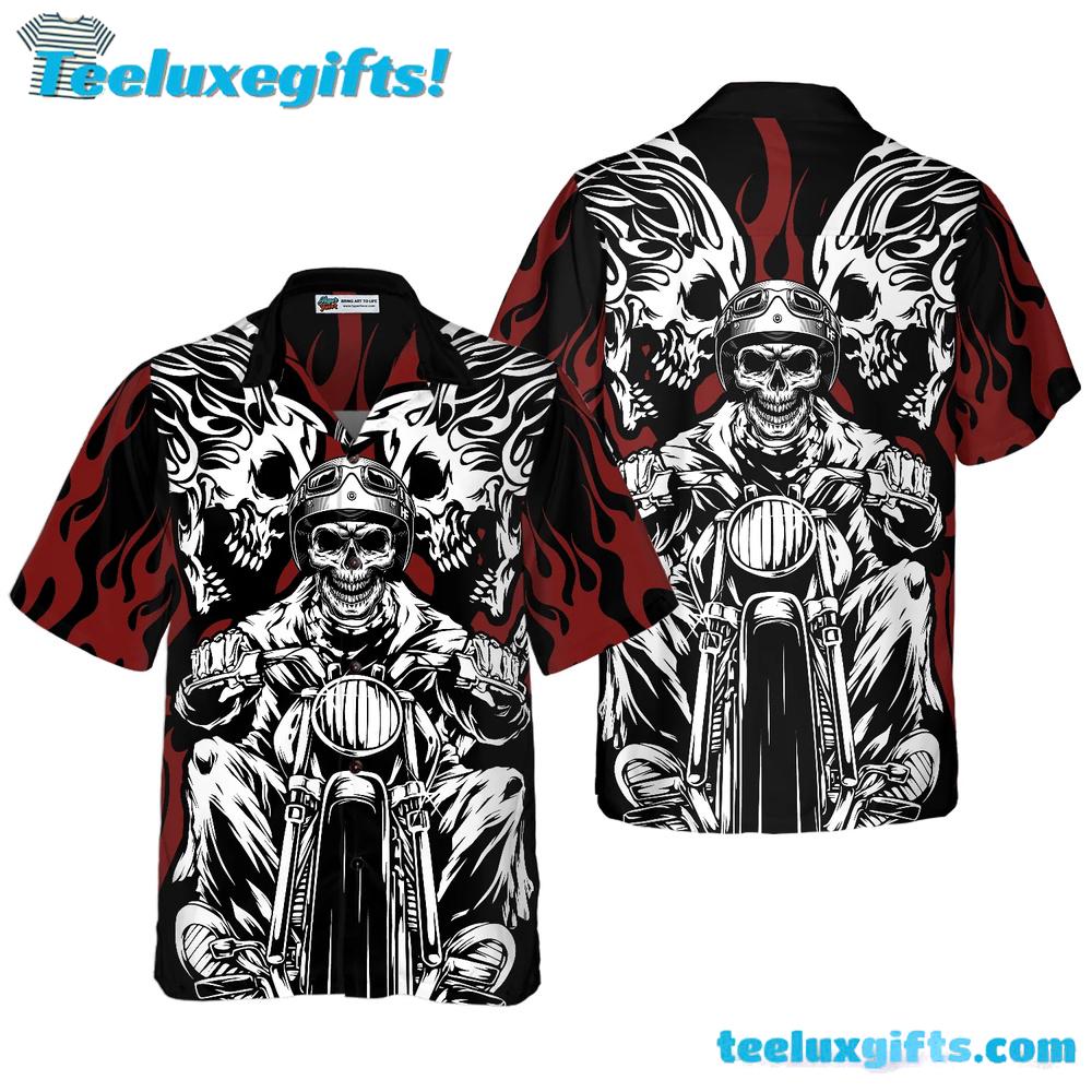 Skull Rider Motorcycle Hawaiian Shirt