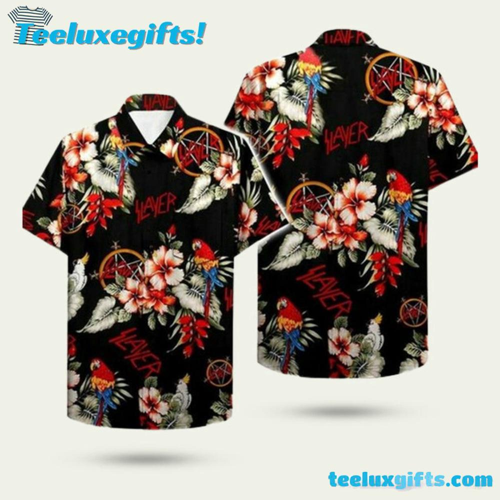 Slayer Hibiscus Pattern Hawaiian Shirt
