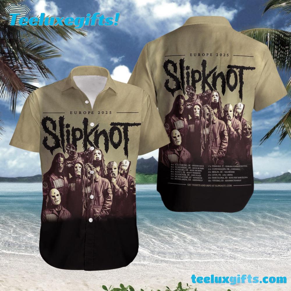 Slipknot Europe Tour 2025 Summer Aloha Hawaiian Shirt