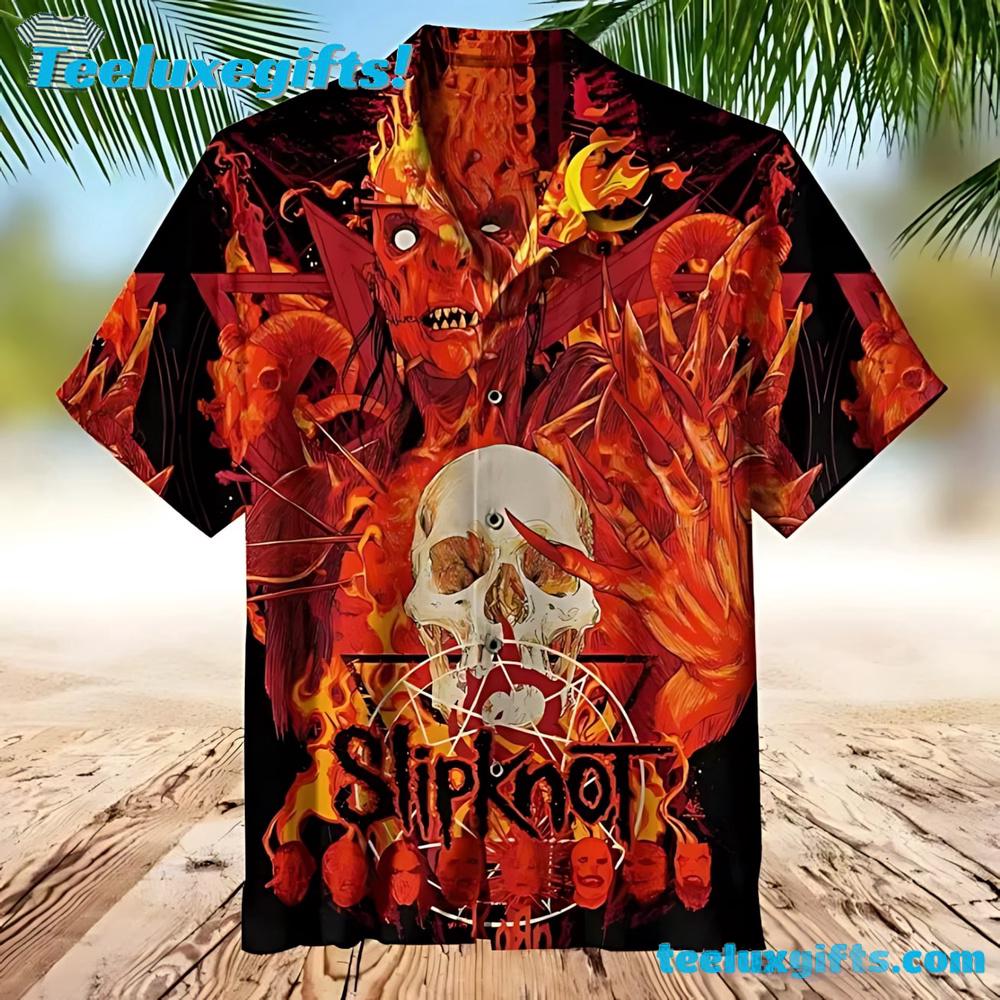Slipknot Flaming Skull Summer Aloha Hawaiian Shirt
