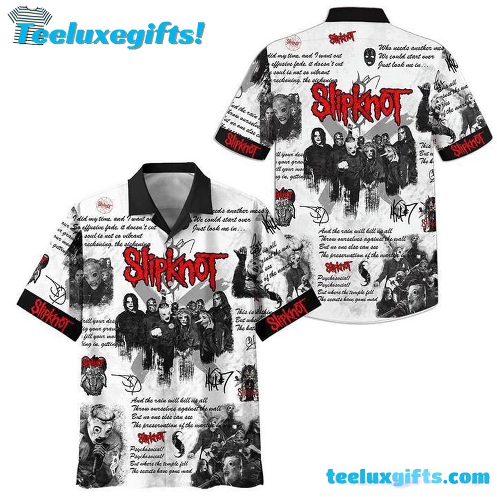 Slipknot Lyrics & Faces Summer Aloha Hawaiian Shirt
