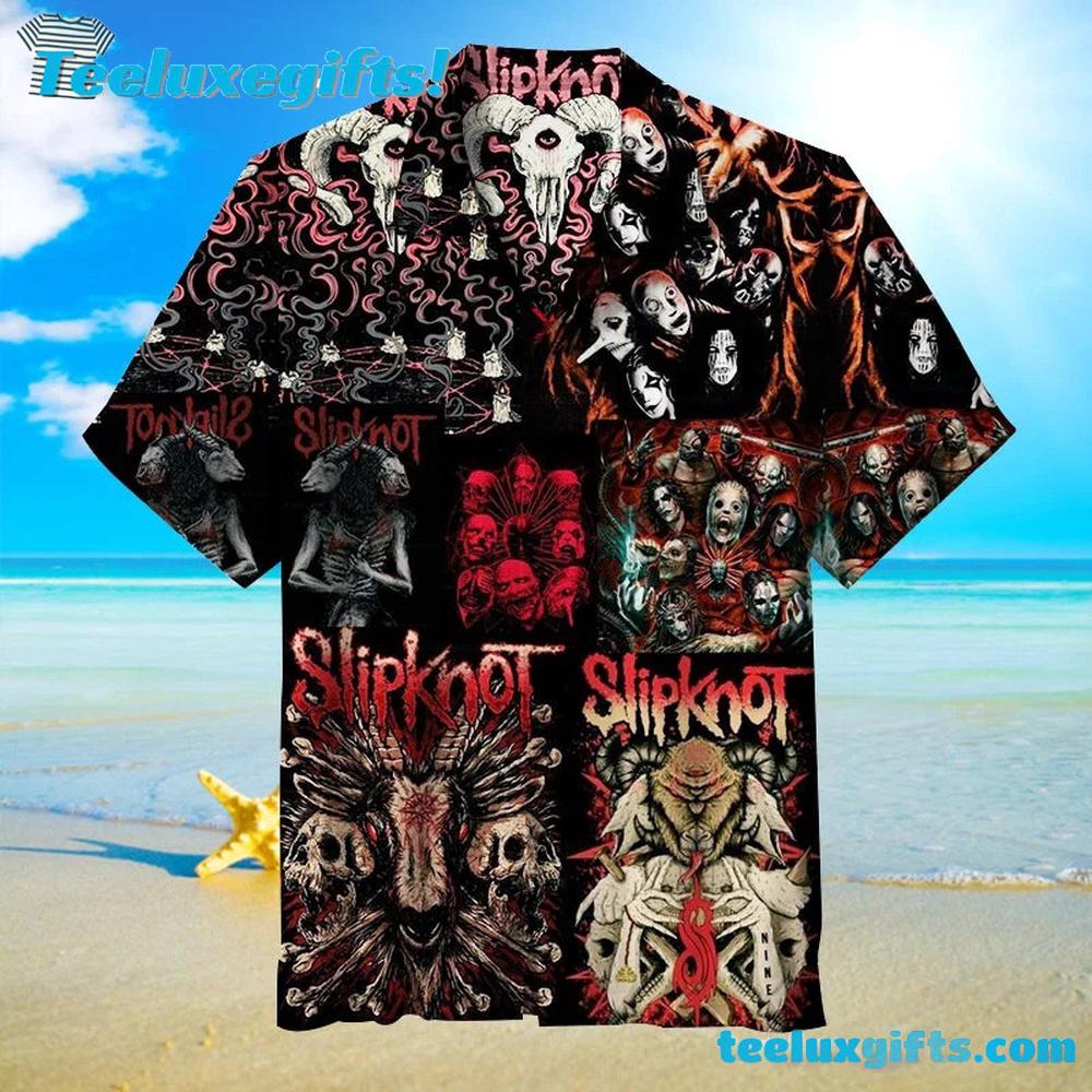 Slipknot Rock Band Horror Faces Collage Summer Aloha Hawaiian Shirt