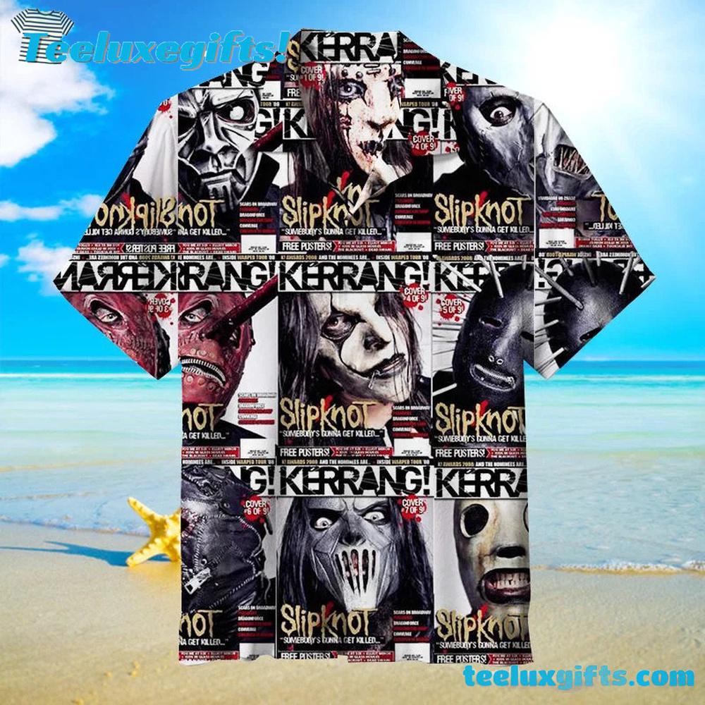 Slipknot Rock Band Kerrang Magazine Cover Summer Aloha Hawaiian Shirt