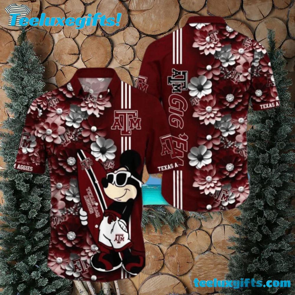 Texas A&M Aggies Mickey Hawaiian Shirt Texas A&M Aggies Mickey Hawaiian Shirt