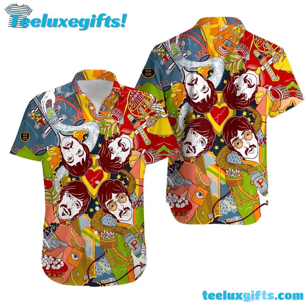 The Beatles Psychedelic Pop Art Summer Hawaiian Shirt