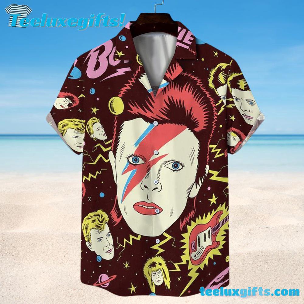 The Chameleon of Rock David Bowie Brown Summer Aloha Hawaiian Shirt