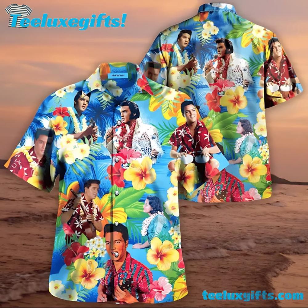The Many Moods of Elvis Summer Aloha Hawaiian Shirt