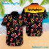 The Rolling Stones Band Tongue Skull And Rose Summer Aloha Hawaiian Shirt