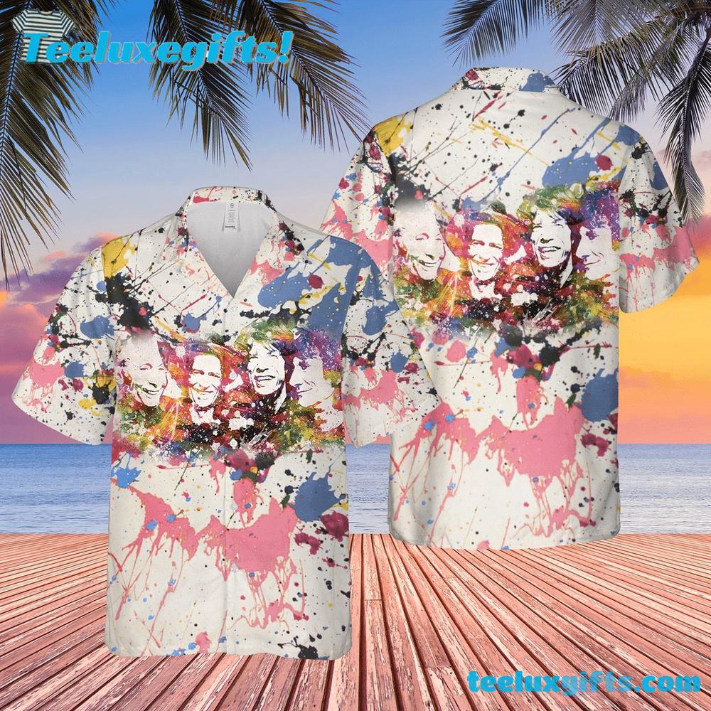 The Rolling Stones Band Watercolor Art Summer Aloha Hawaiian Shirt