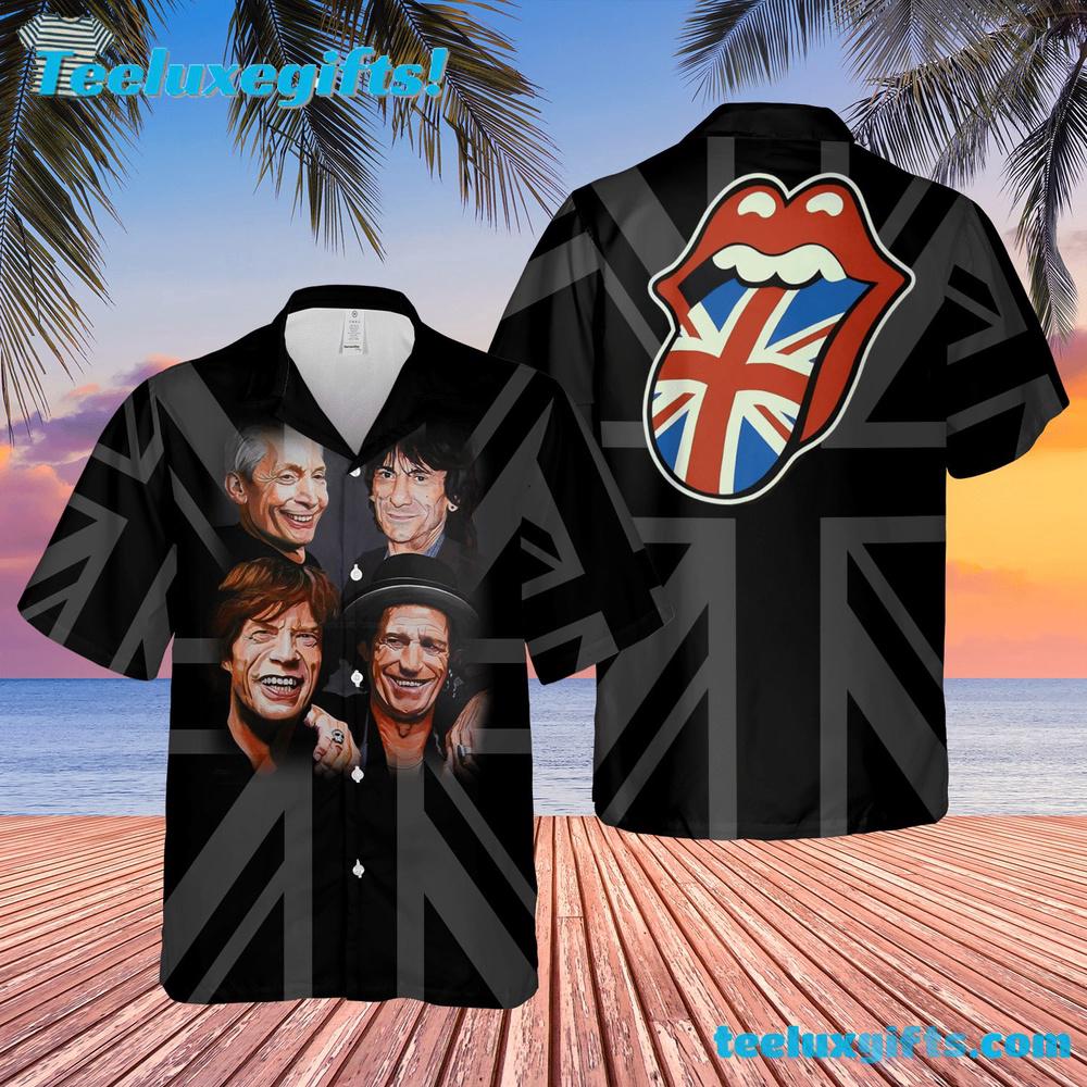 The Rolling Stones In United Kingdom's Flag Summer Aloha Hawaiian Shirt