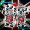 The Rolling Stones Retro Logo Black And White Summer Aloha Hawaiian Shirt
