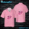 The Rolling Stones With Leopard Pattern Pink Color Summer Aloha Hawaiian Shirt