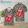 The Rolling Stones With Leopard Pattern Summer Aloha Hawaiian Shirt