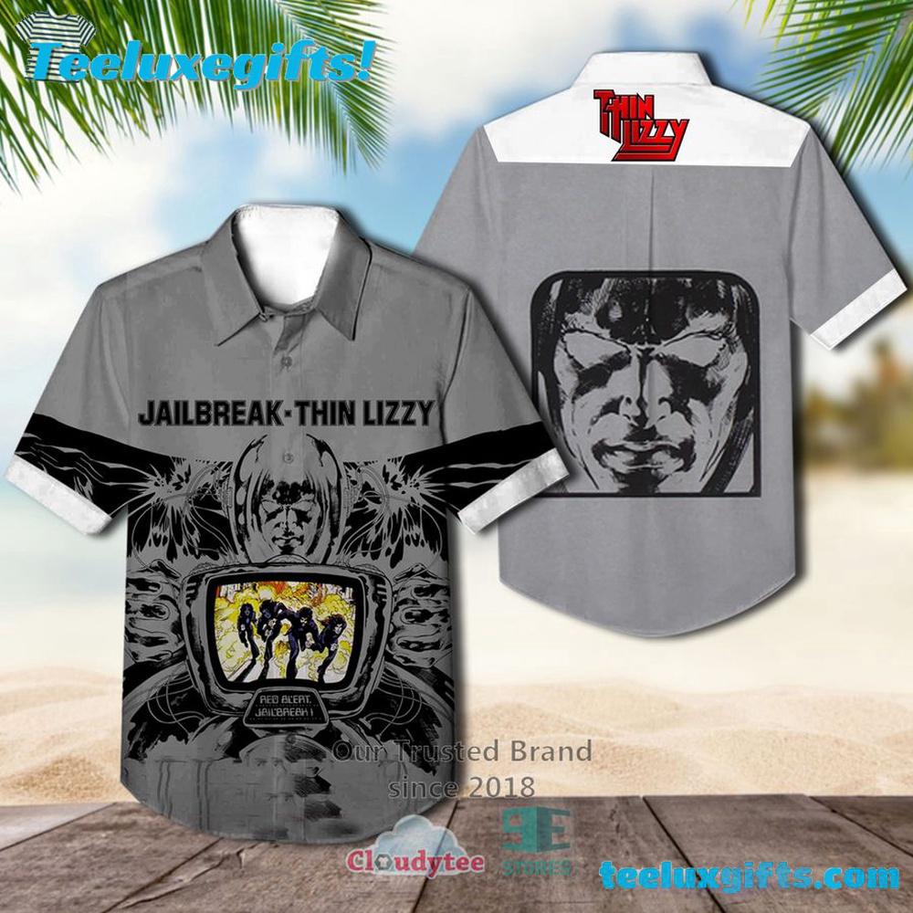 Thin Lizzy band Jailbreak Album Cover Summer Hawaiian Shirt