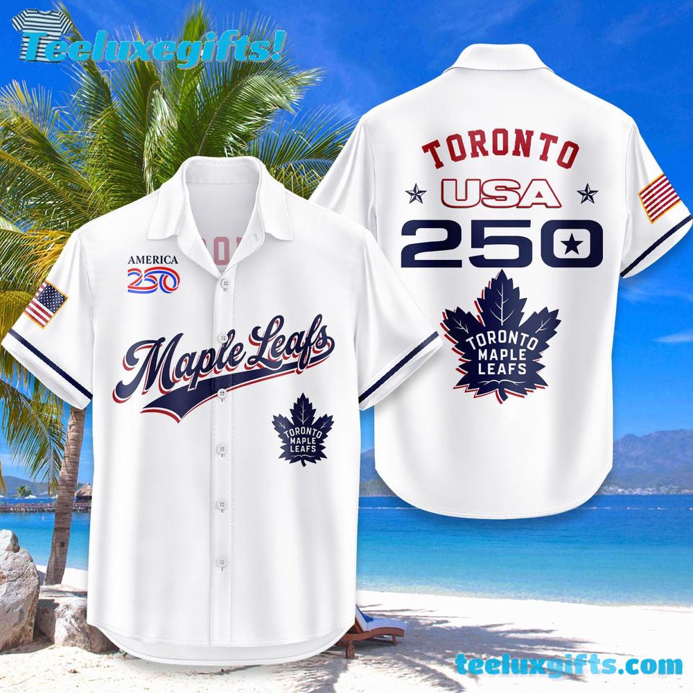 Toronto Maple Leafs USA Flag 250 Years Of Freedom Hawaiian Shirt