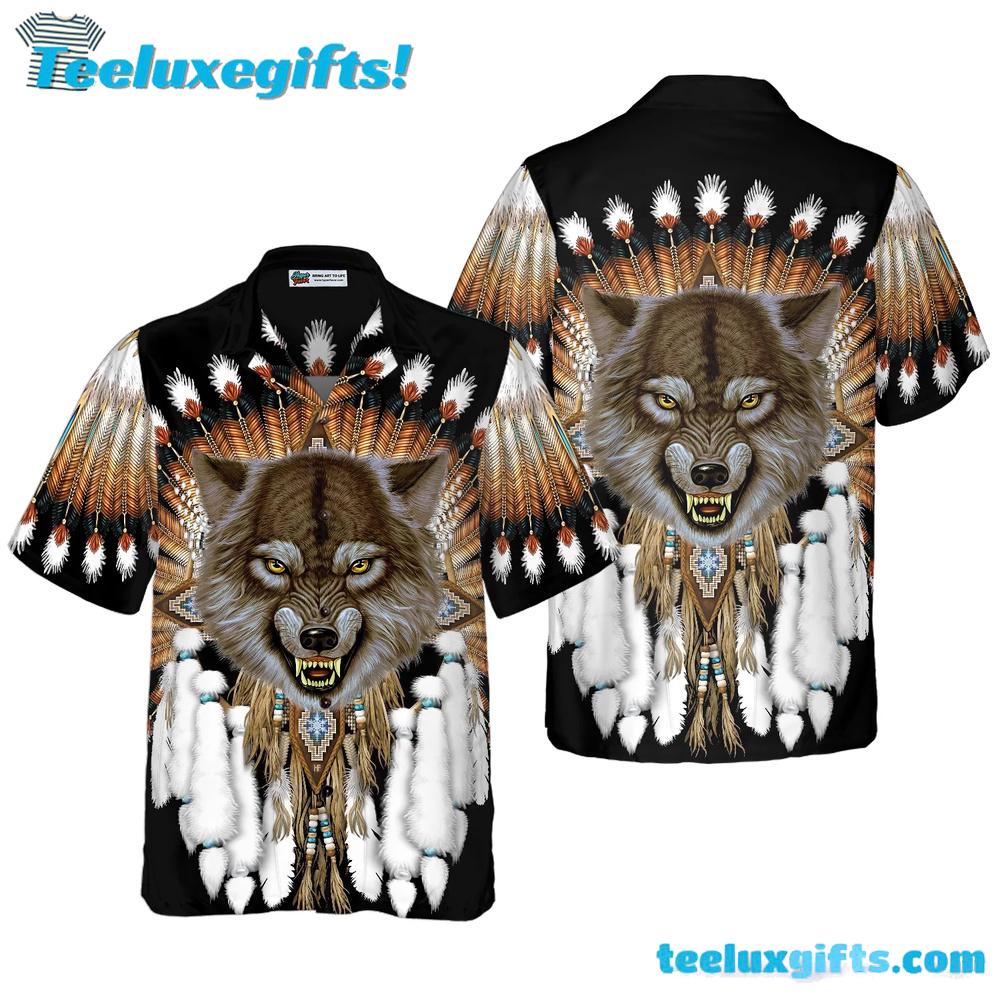 Tribal Angry Wolf Shirt For Men Hawaiian Shirt