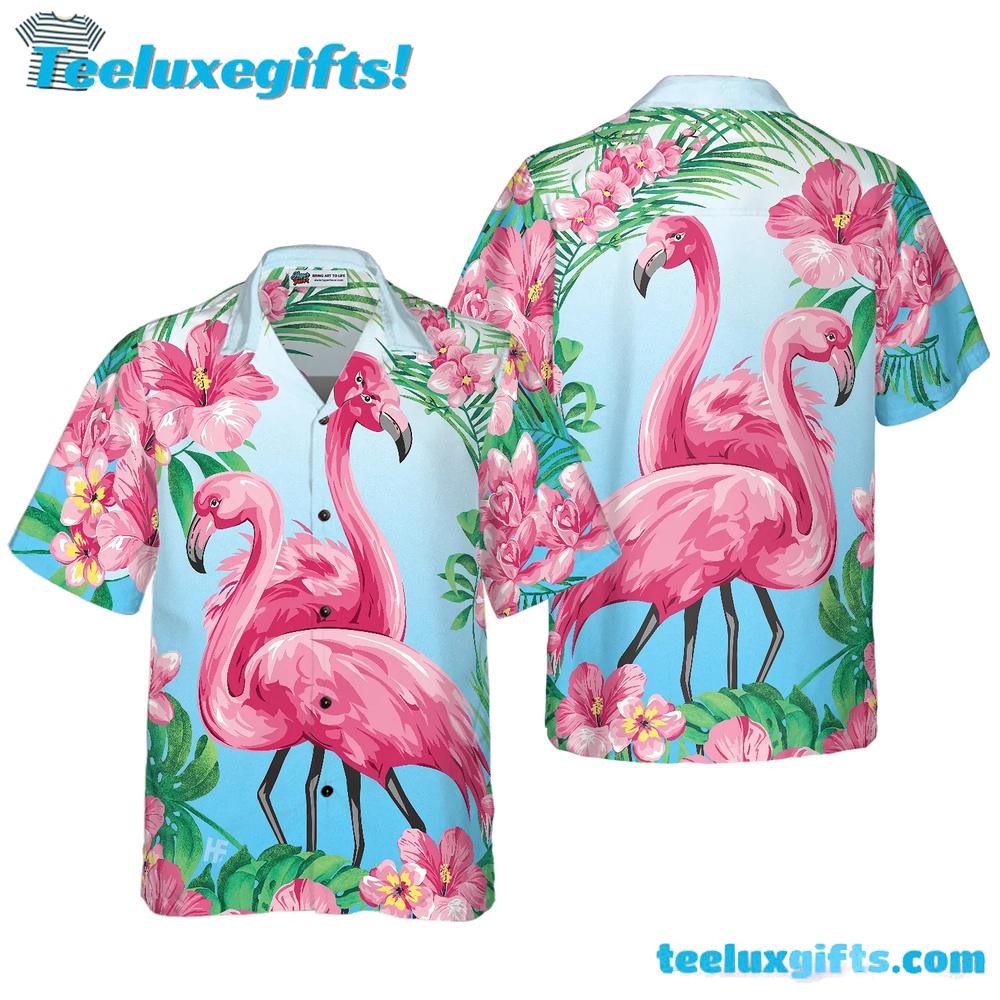 Tropical Floral Flamingo Shirt For Men Hawaiian Shirt Tropical Floral Flamingo Shirt For Men Hawaiian Shirt