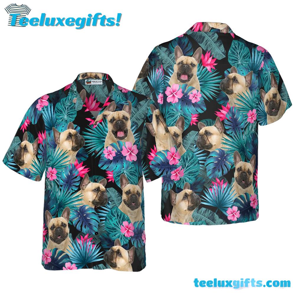 Tropical French Bulldog Hawaiian Shirt