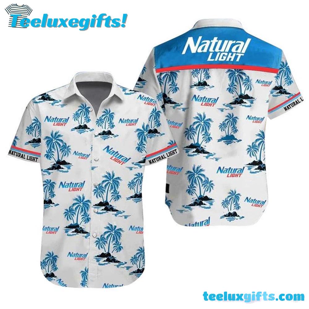Tropical Palms Natural Light Hawaiian Shirt