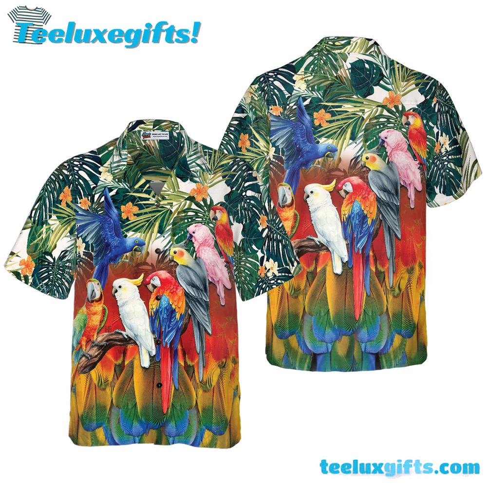 Tropical Parrot Birds Hawaiian Shirt