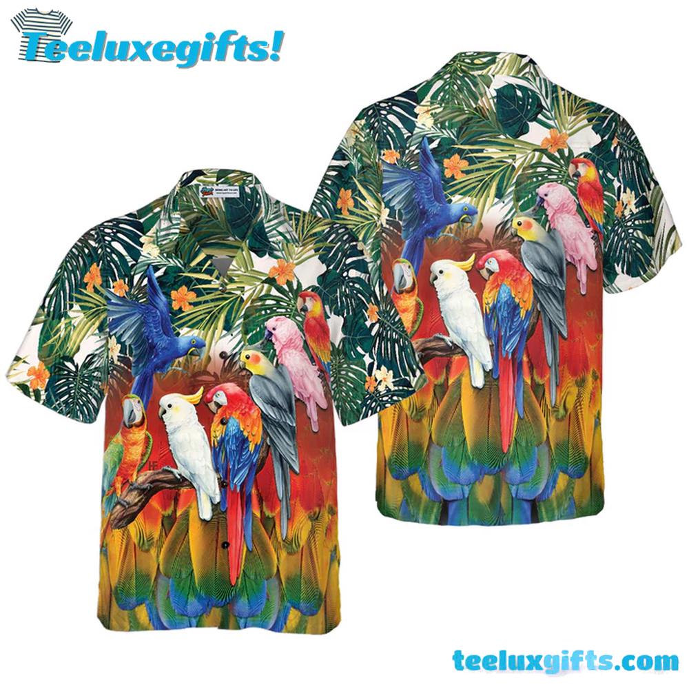 Tropical Parrot Birds Hawaiian Shirt