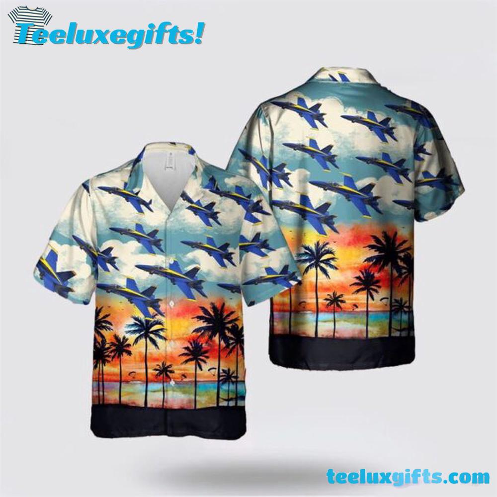 US Navy Blue Angels Hawaiian Shirt