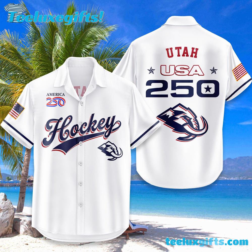 Utah Hockey USA Flag 250 Years Of Freedom Hawaiian Shirt