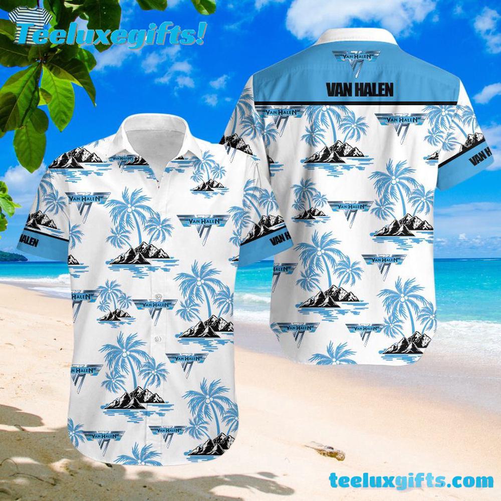 Van Halen Palm Tree Rock Band Summer Hawaiian Shirt