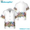 Watercolor Cute Sloth And Tropical Plant Hawaiian Shirt